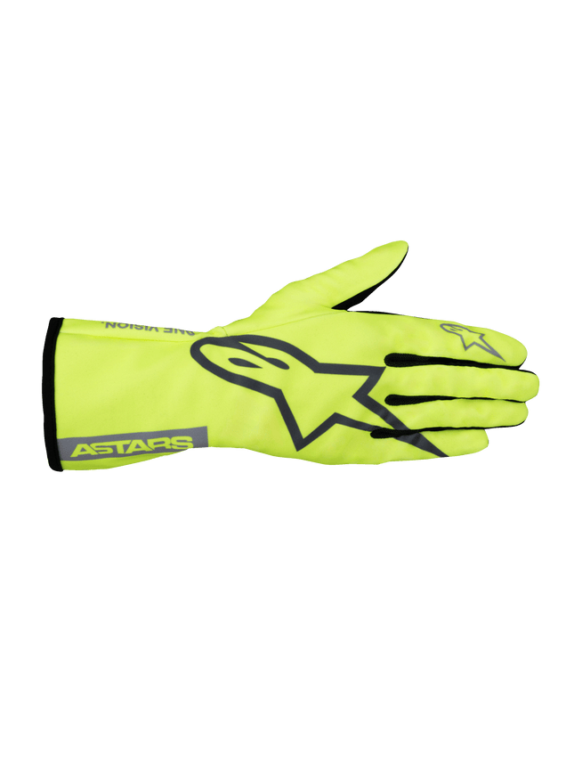 Alpinestars 1 K Youth Pure Kart Gloves Yellow Fluro Matt Gray Dark Silver